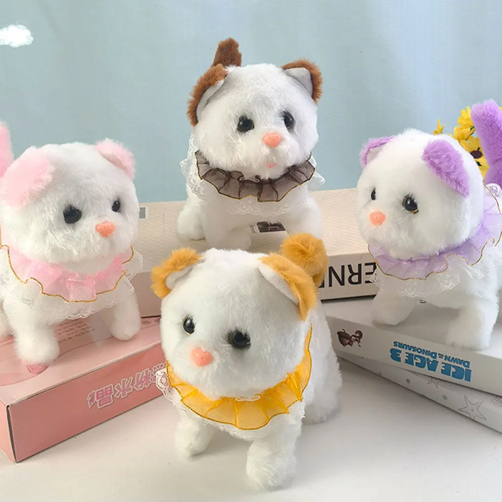 Gehendes Katzenspielzeug, realistische Roboterkatze mit interaktiver Plüschkörper, realistische Roboterkatze