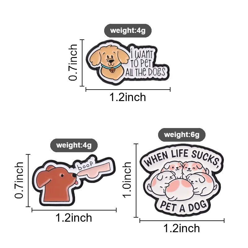 Boop Dog Nose Finger Touch Enamel Pin, Cute Puppy Brooch With Interactive Design For Dog Lovers And Fun Style