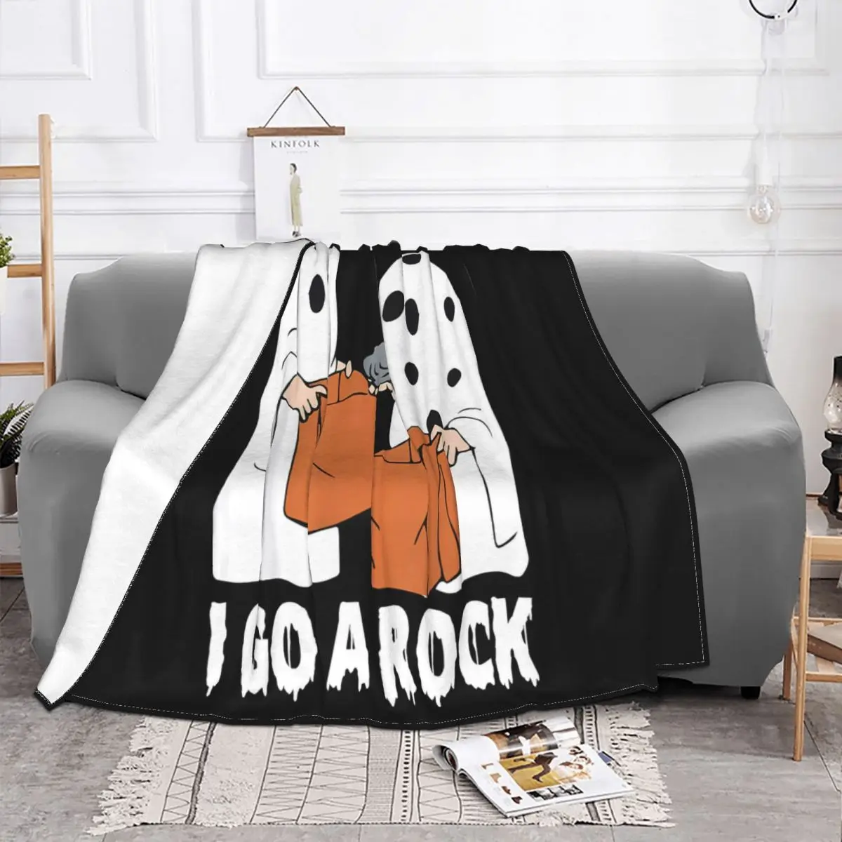 Funny Boo Ghost Scary I Got A Rock 1 Home Bed Blankets Winter Blankets Home And Decoration Throw Blanket