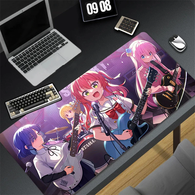 

Коврик для игровой мыши, нескользящий резиновый коврик с прошитыми краями, настольный коврик BOCCHI THE ROCK, коврик для клавиатуры, прочный коврик для геймеров и офисной работы