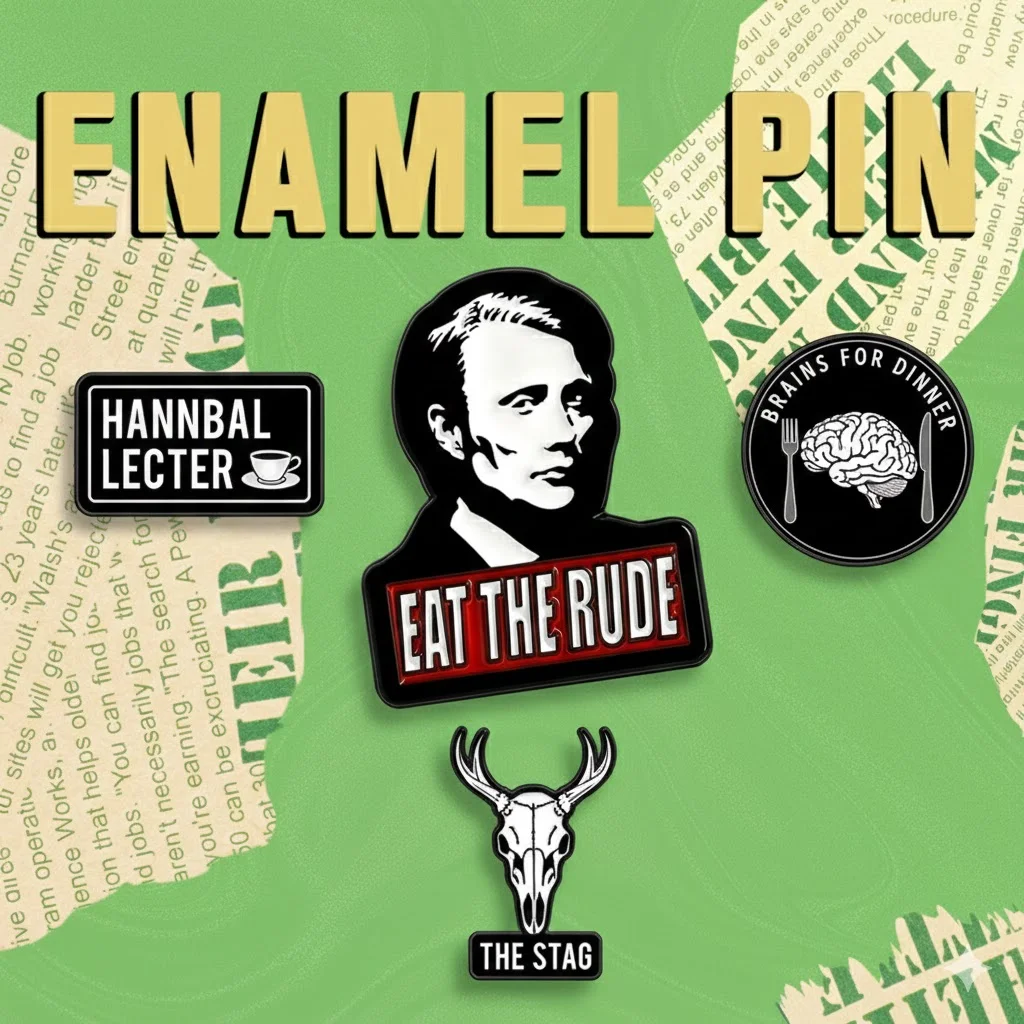 Eat The Rude Enamel Pins Hannibal Lecter Brooch Horror Movie Fans Jewelry Lapel Badge for Backpacks Clothes Accessories Gift