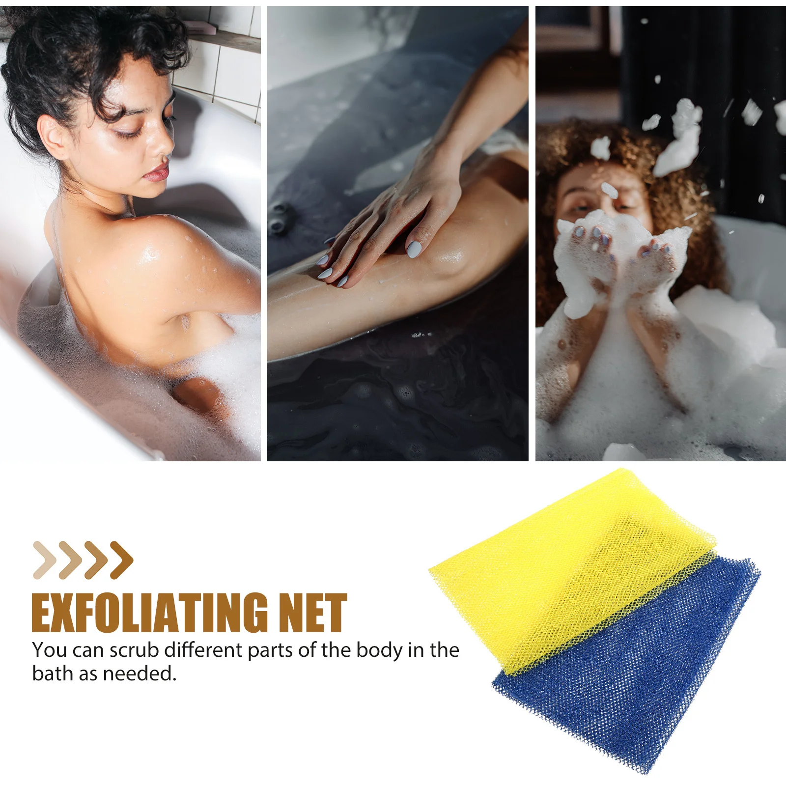 

2Pcs Body Scrubber Exfoliating Net African Washcloth Deep Clean Pores Relax Muscles Portable Bath Sponge for Men Women