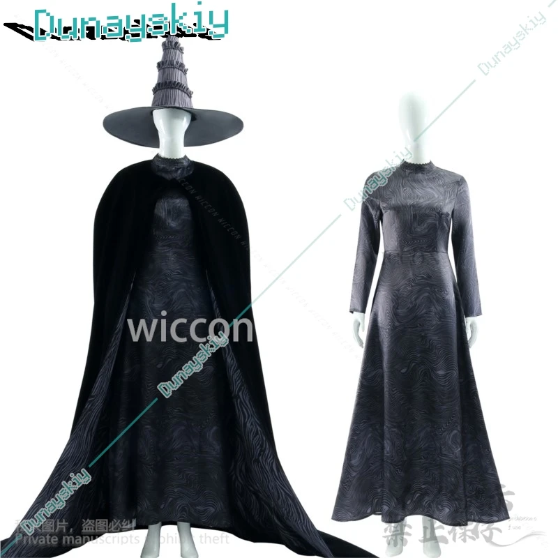 Anime Witch Elphaba Cosplay Wicked Movie Costume Black Magic Uniform Goth Lolita Dress Hat Full Set For Halloween Customized