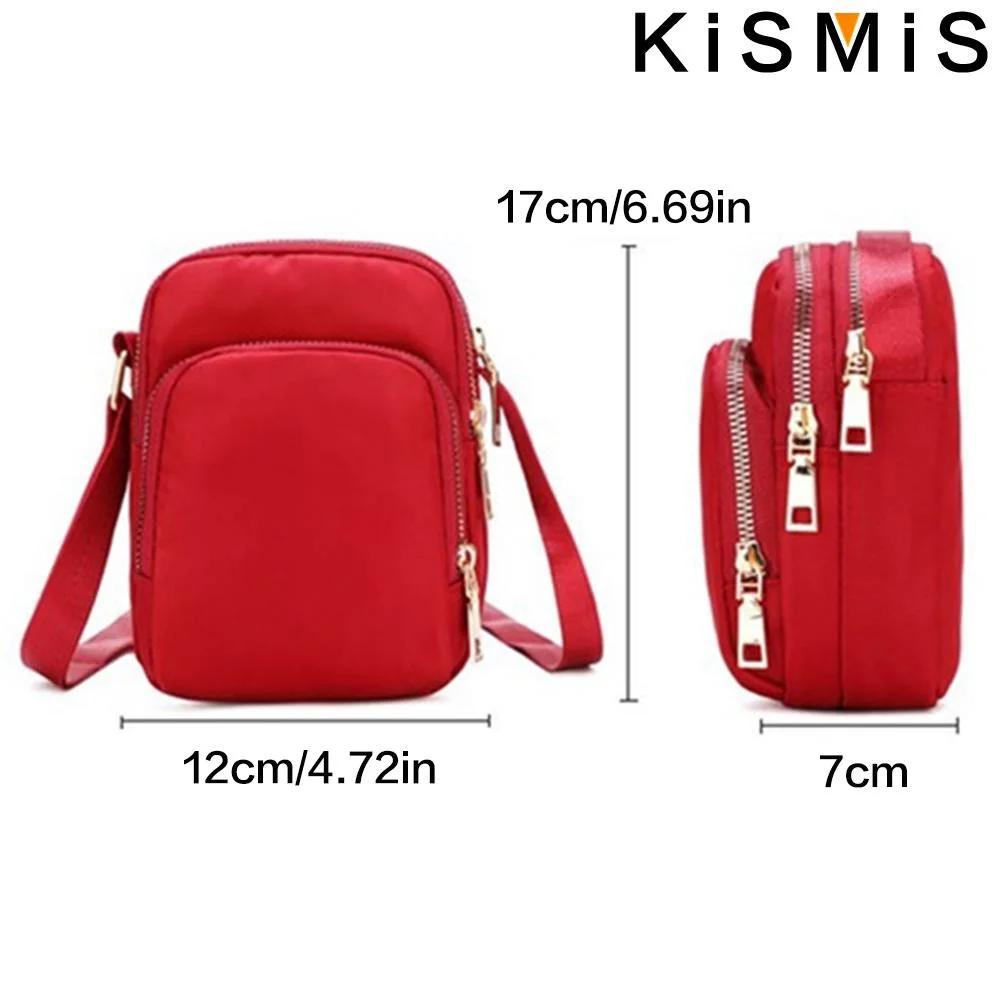 KISMIS Portable Women\'s Crossbody Bag - Fashionable Simplicity Nylon Mobile Phone and Change Shoulder Bag