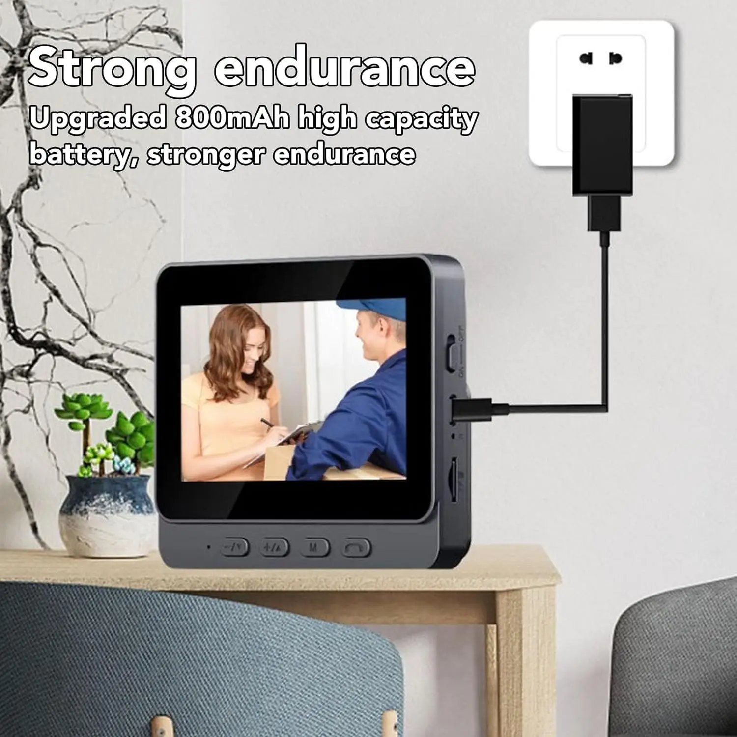 Smart Video Doorbell, 4.3-Inch Display for 2-Channel Audio Intercom, 1080P High-Definition Night Vision, Smart Home Doorbell