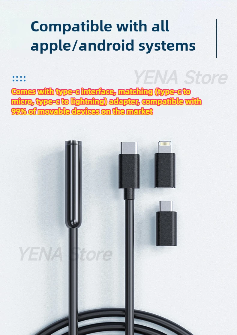 2025 Endoscope Camera 2m Mini Snake Sewer Industrial Pipe Pipe Endoscope Car Inspection Endoscope PC USB Android Type C