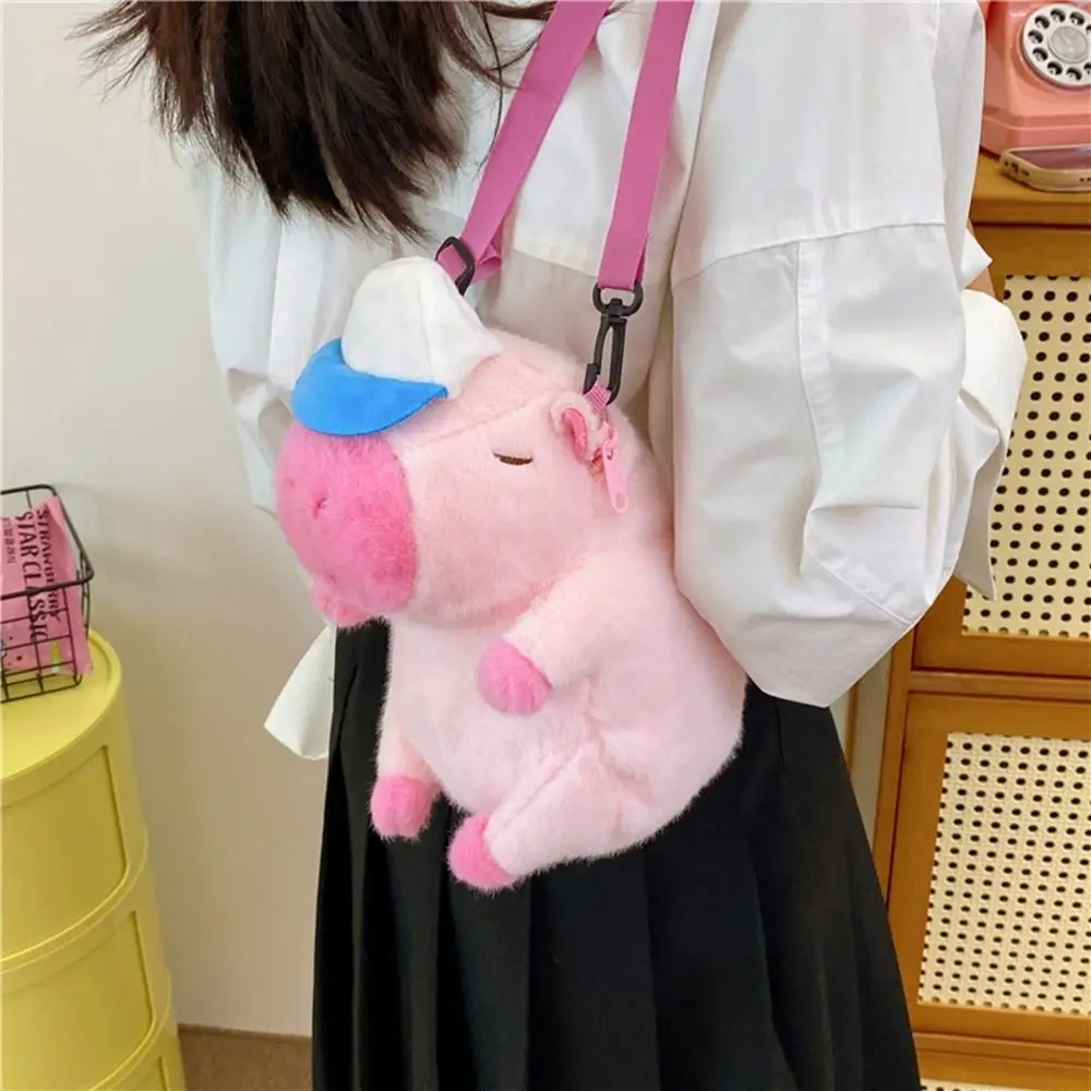 Cartoon Capybara Plush Backpack Capybara Plush Doll Bag Cartoon Backpack Shoulder Bag Large Capacity Students School Bag Travel