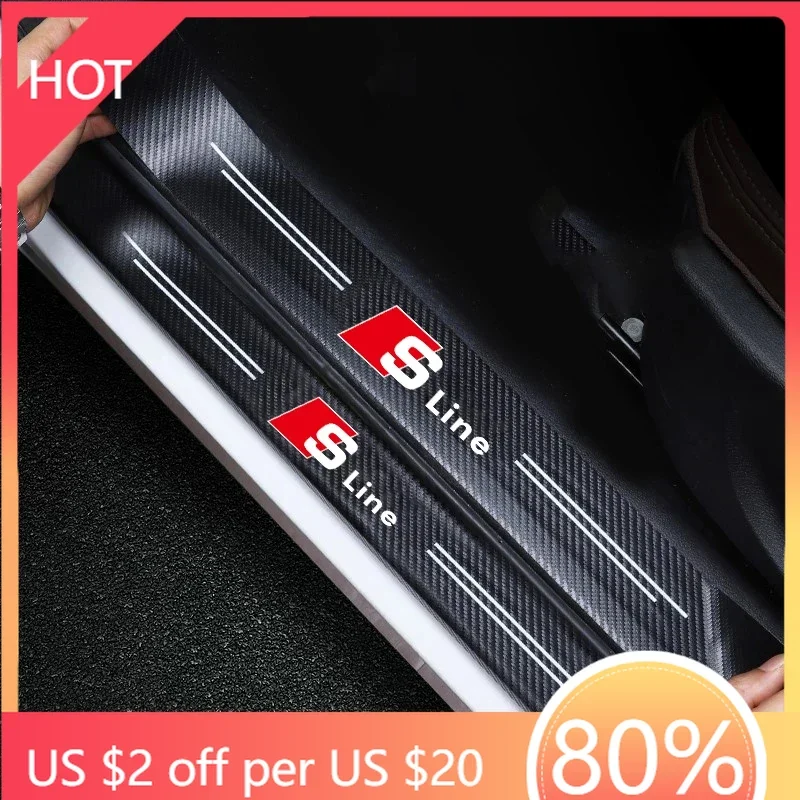 

2025 Hot Car Stickers Anti Scratch Door Sill Protector For Audi Sline A1 A2 A3 A4 A5 A6 A7 A8 Q1 Q2 Q3 Q4 Q5 Q6 Q7 Q8 TT S5 B8 Q