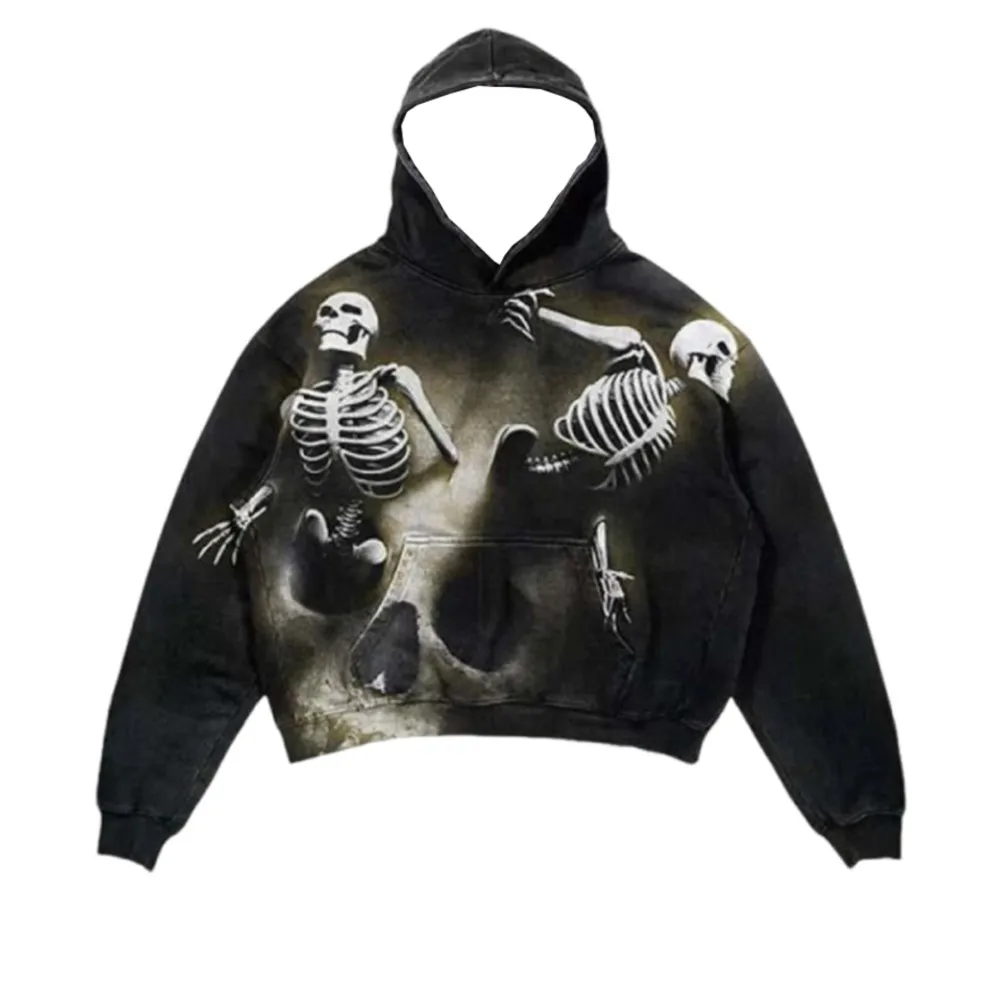 Neuheit Herbst/Winter 2026: Amerikanischer Hip-Hop-Stil 3D-Skelett-Print Hochwertiger Hoodie Perfekt für den Alltag – Detail 6