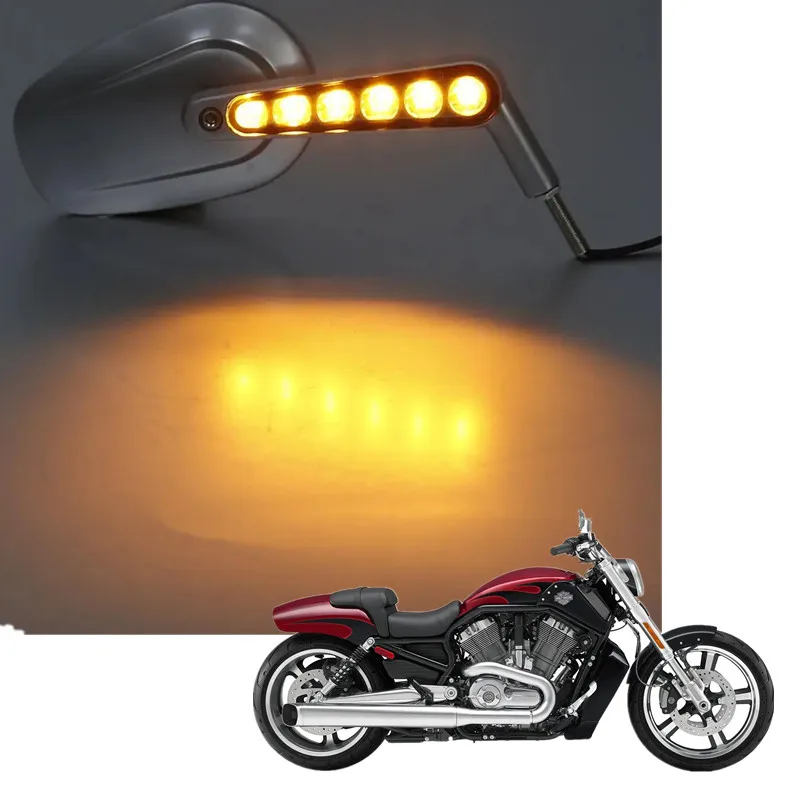

For Harley V ROD VRSCF 2009-2017 2016 2014 2010 2008 Motorcycle Acsessories Mirror LED Turn Signal