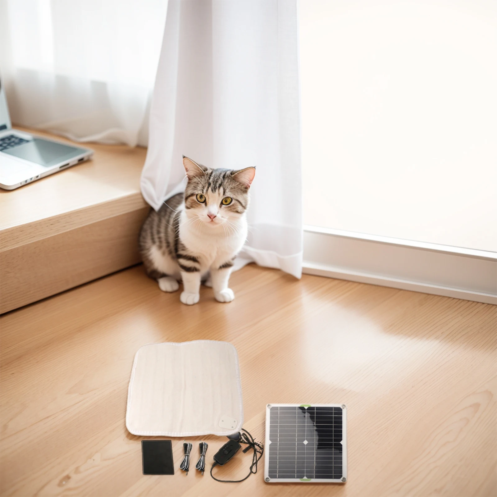 Adjustable Temperature Pet Blanket Energy Storage Box Pet Heating Blanket Warm Sleeping Space 1m Connecting Line