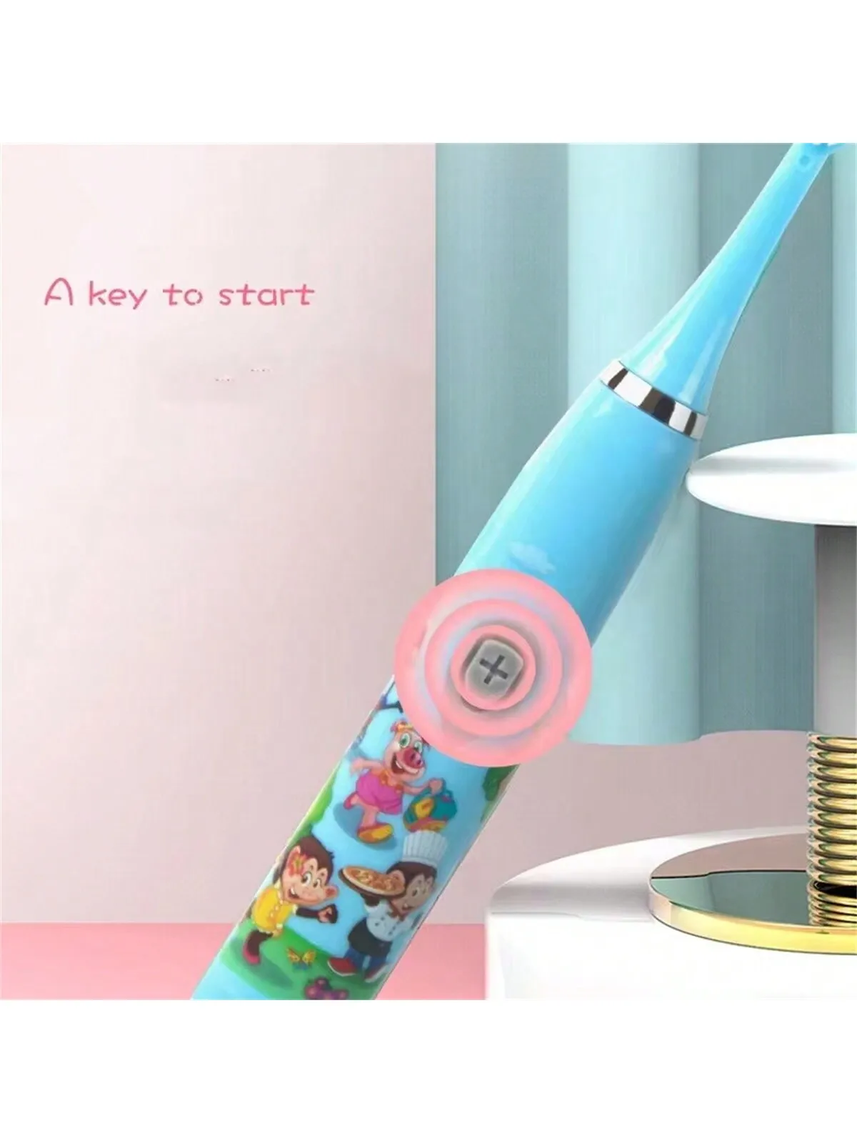 

Электрическая зубная щетка Sonic, умная мультяшная зубная щетка с мягкой щетиной и заменой щетины