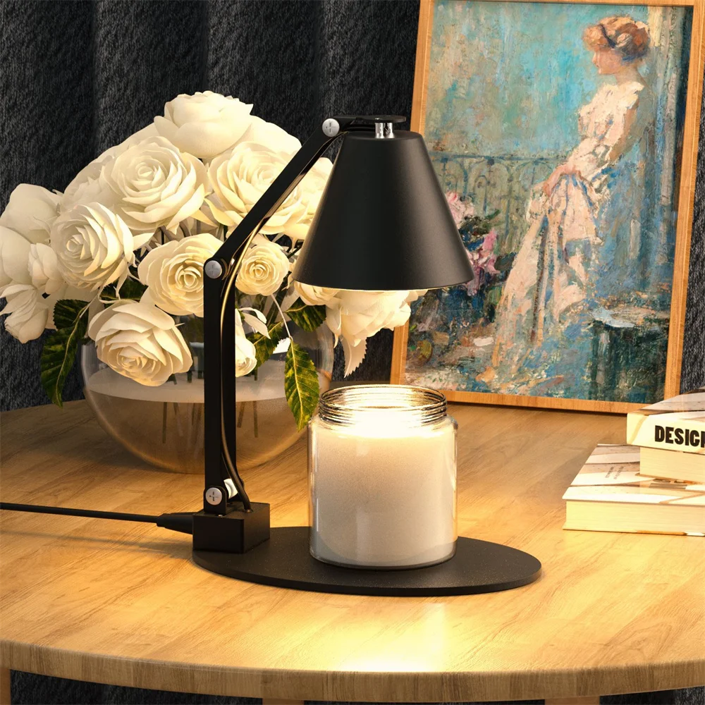 Foldable Aromatherapy Candle Warmer Lamp Metal Dimmable Candle Melter Fit for Yankee Small & Large Size Jar OfficeTable Lamp