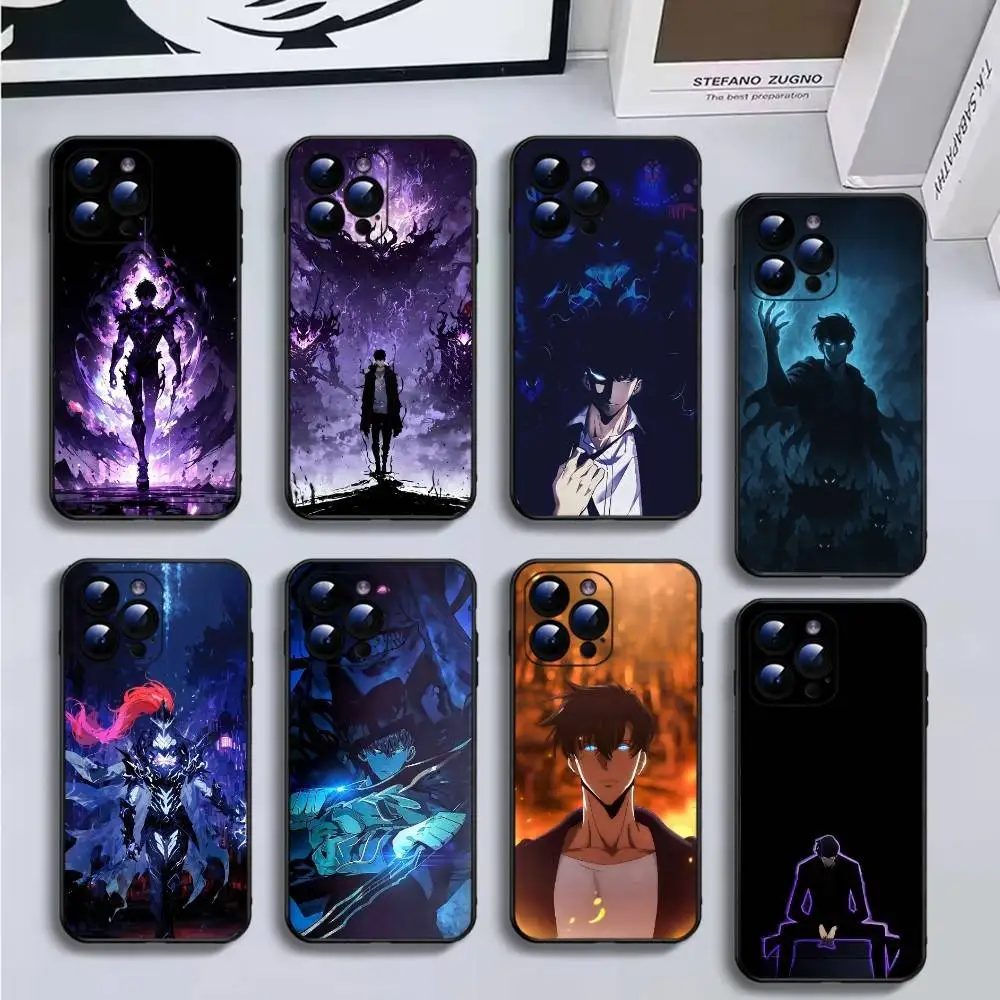

Solo L-Leveling A-Arise Phone Case For iPhone17,16,15,14,13,12,11 Plus,Pro Max,Soft Black Cover