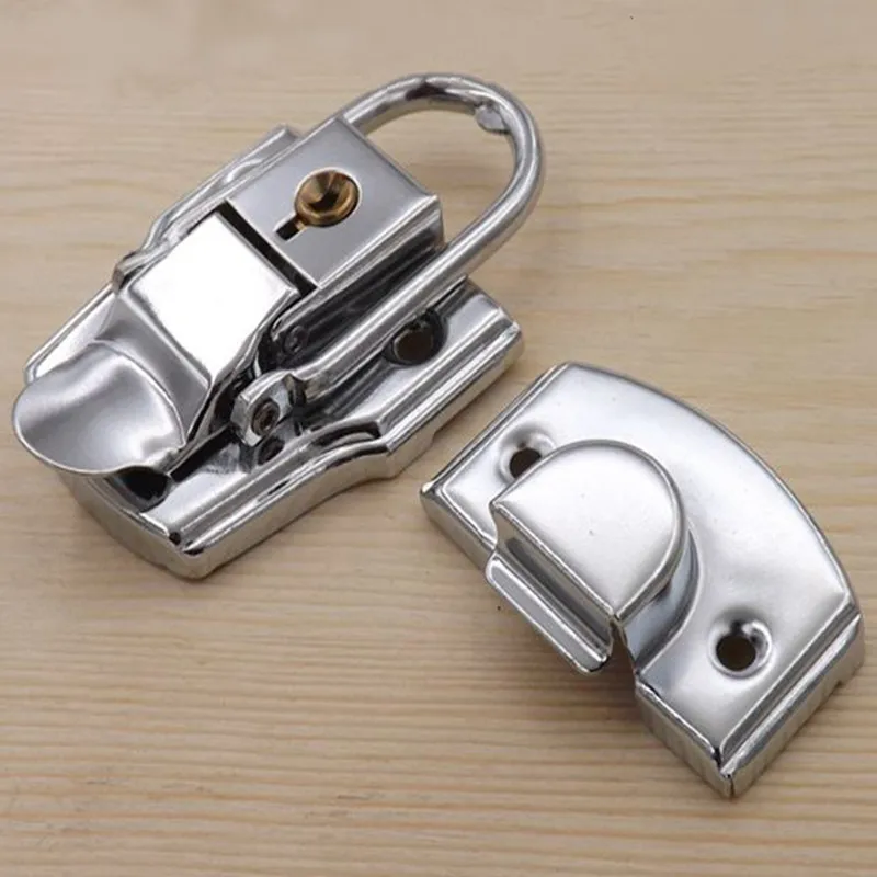 High Quality Chrome Toggle Latch Lock with Key Metal Hasp Buckle for Tool Box Case Suitcase Tool Hardware