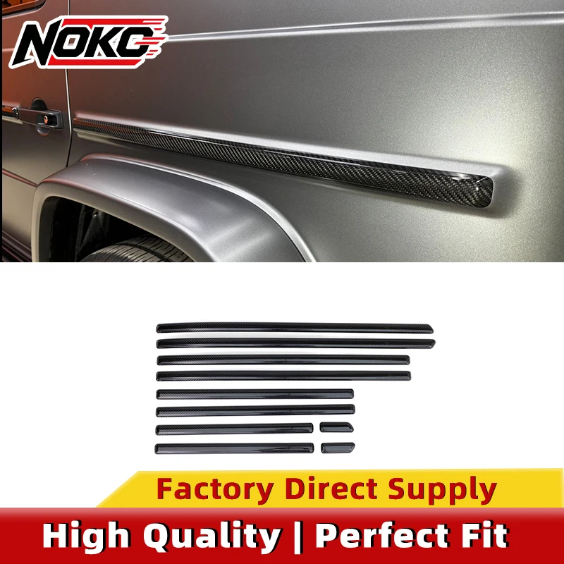Dry Carbon Fiber Side Molding Trim For Mercedes‑Benz G‑Class W464 W465 Body Waist Line Exterior Decorative Strips Exterior