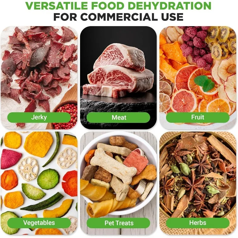 مجفف طعام كهربائي على سطح الطاولة -900 وات قسط متعدد الطبقات لحم البقر متشنج صانع الفواكه/الخضروات مع 10 أشرطة