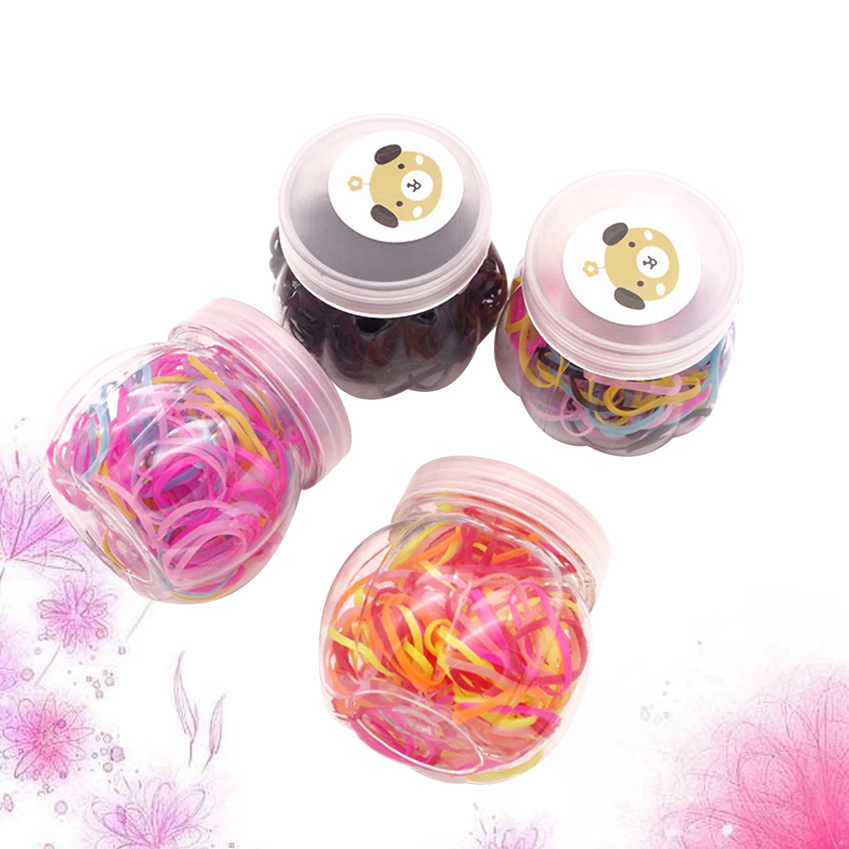 

Candy Colored Rubber Bands 4 Packs Hair Ties Elastic Disposable Multicolor Hair Accessories Ponytail Braiding Tools
