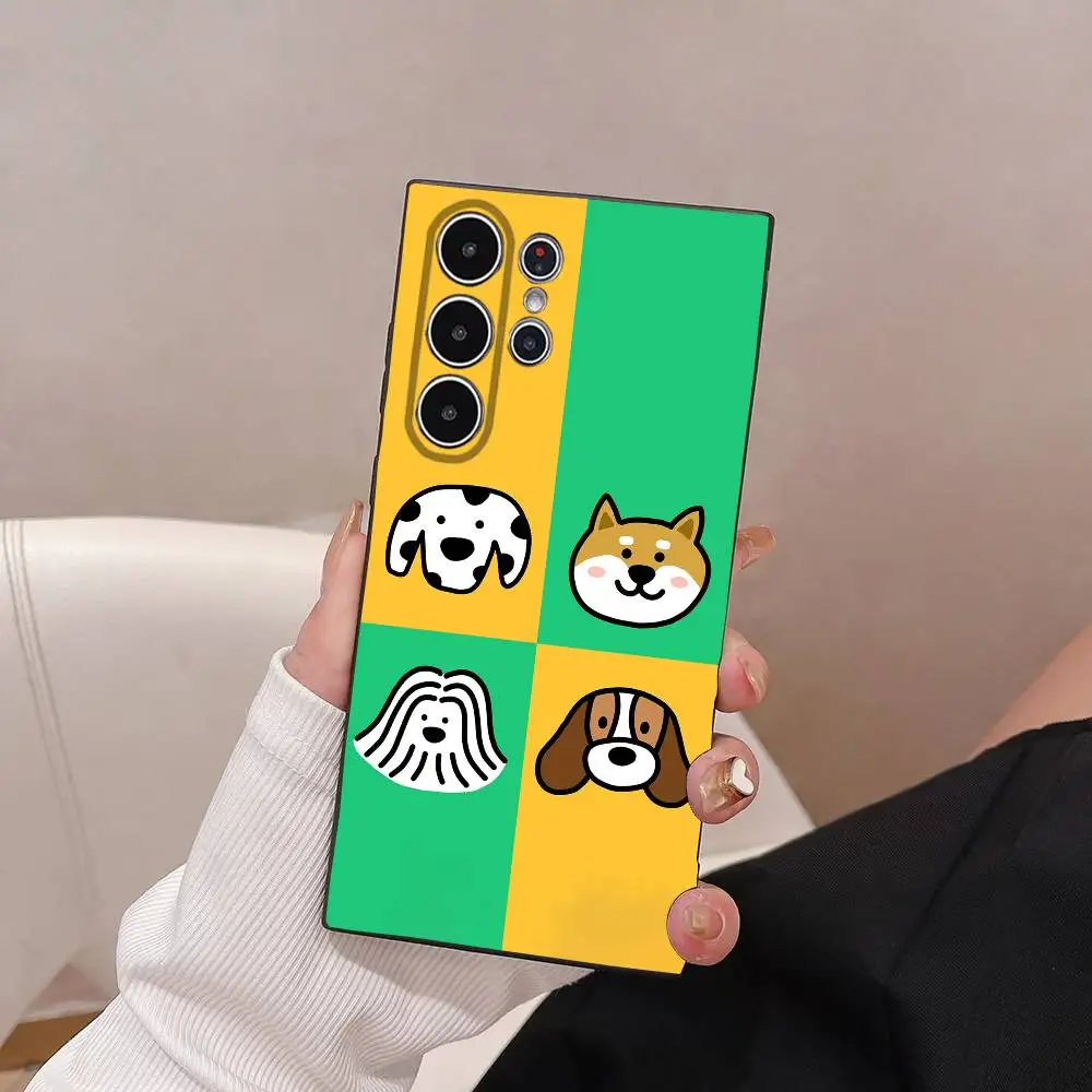 Cartoon Einfache Nette Hund Telefon Fall Für Samsung Galaxy S25 S24 S23 S22 S21 S20 Ultra Plus Matt Soft Cover Funda