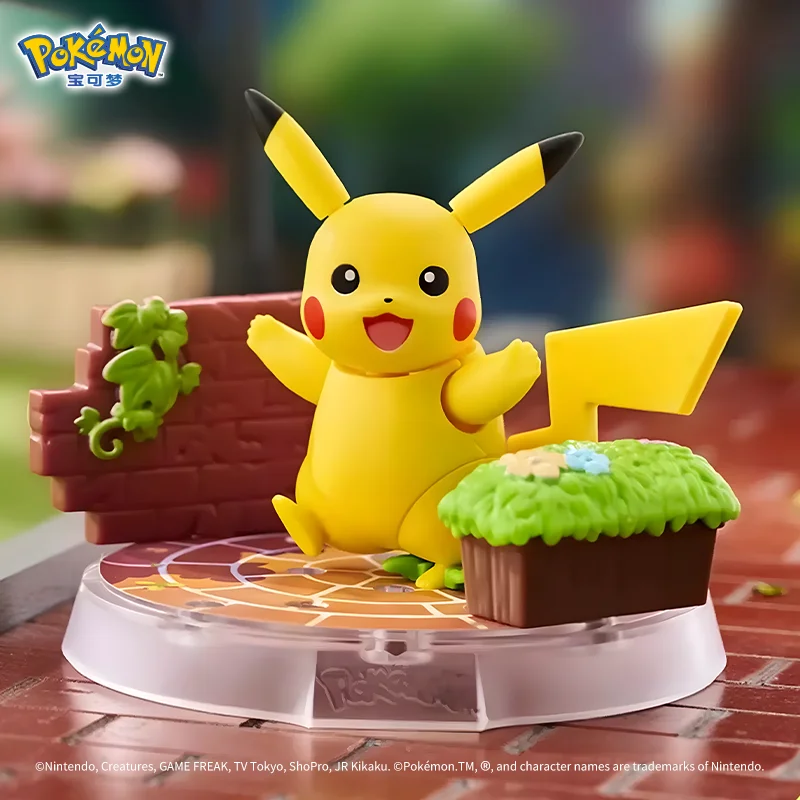 2025 New Pokémon Pikachu Charmander Psyduck Sprigatito Buildable Model Kit, Anime Action Figure DIY Collectible Toys Gift