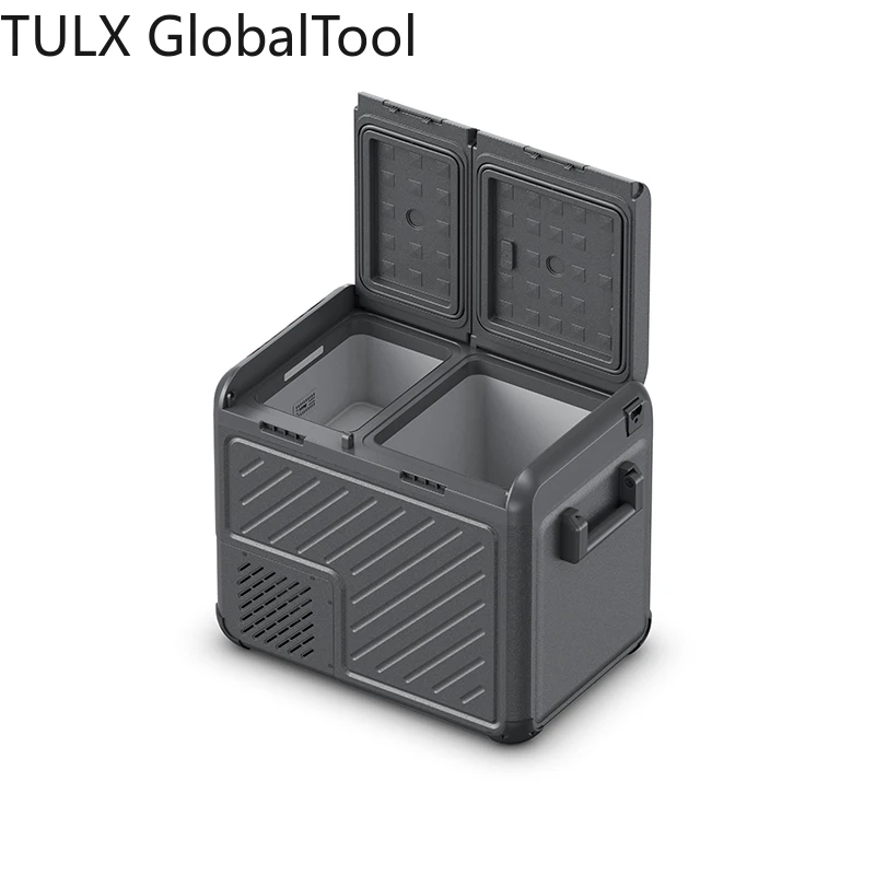 

TULX 45L Dual-Zone Portable Mini Fridge 12V/24V/AC 100-240V Compressor with Cooling -22C to 20C Temperature Range