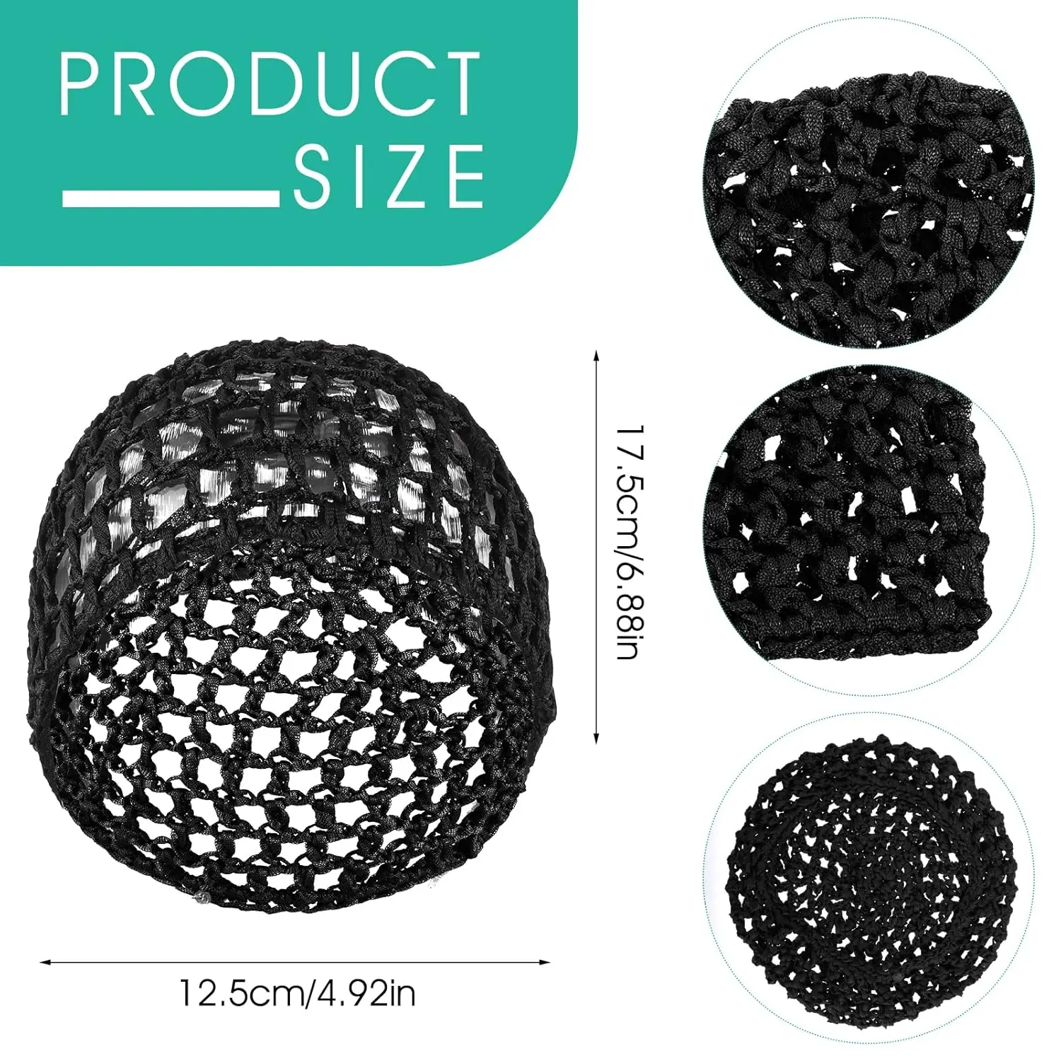 3pcs Comfort, Hand-Knit Crochet Hair Net Cap for Women- Breathable，Breathable Mesh Nightcap, Elastic Hair Net for Male And Femal