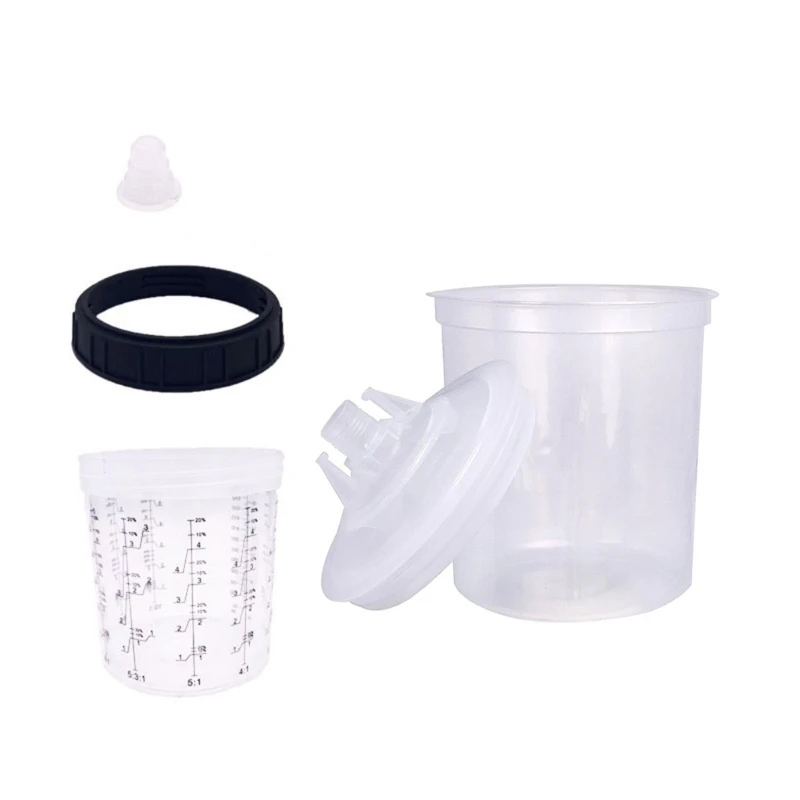 Standard Size Hard Paint Mixing Cups with Retaining Rings Automotive Paint Tool Plastic for Disposable Paint Tool  Systems