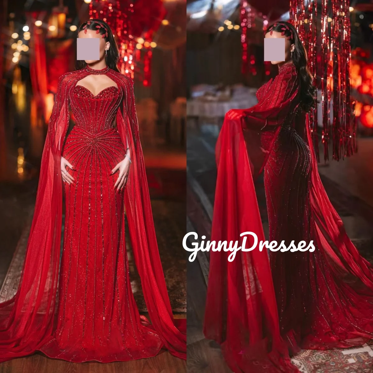 

A-Line Red Customize Evening Dress Sweetheart Floor-Length Dresses For Special Events Beadings Cap Straps Zipper Up Vestidos De