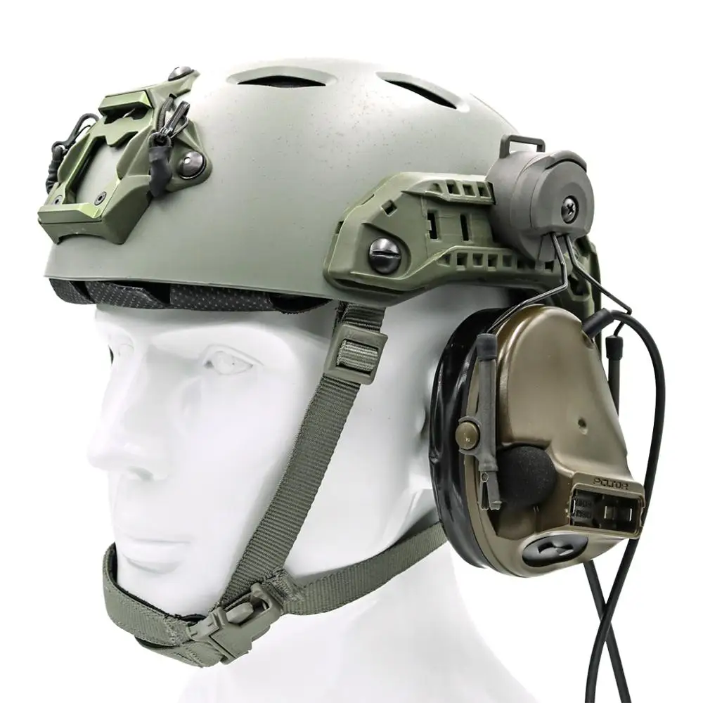 COMTAC-auriculares tácticos con adaptador de riel de arco para soporte de casco, auriculares Airsoft, orejeras de tiro, auriculares COMTAC I II III