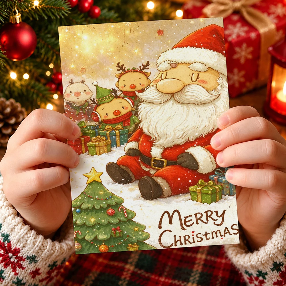 1 Greeting Card and 1 Envelope Christmas Greeting Card Holiday Thank You Gift Card for Dear Neighbors Holiday Greetings and Thank You Notes for Friends and Neighbors 7*9.5inch