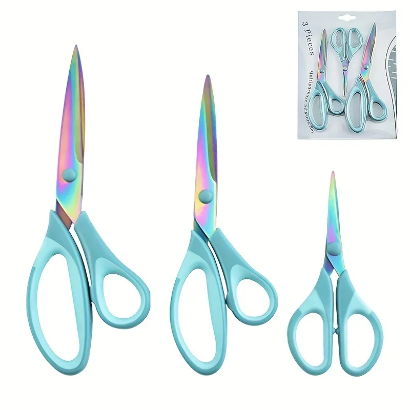 3-Piece Titanium Craft Scissors Set: Perfect For Sewing, Arts & School Projects!