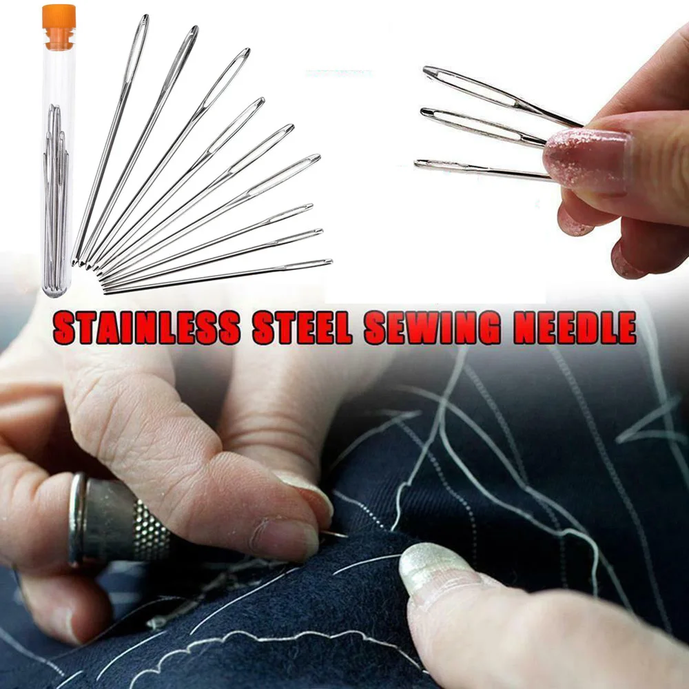 

Large Eye Blunt 9Pcs Thread Stitchery Stitch Leather Embroidery Tool Knitting Needle Sewing Needles Sewing Accessories