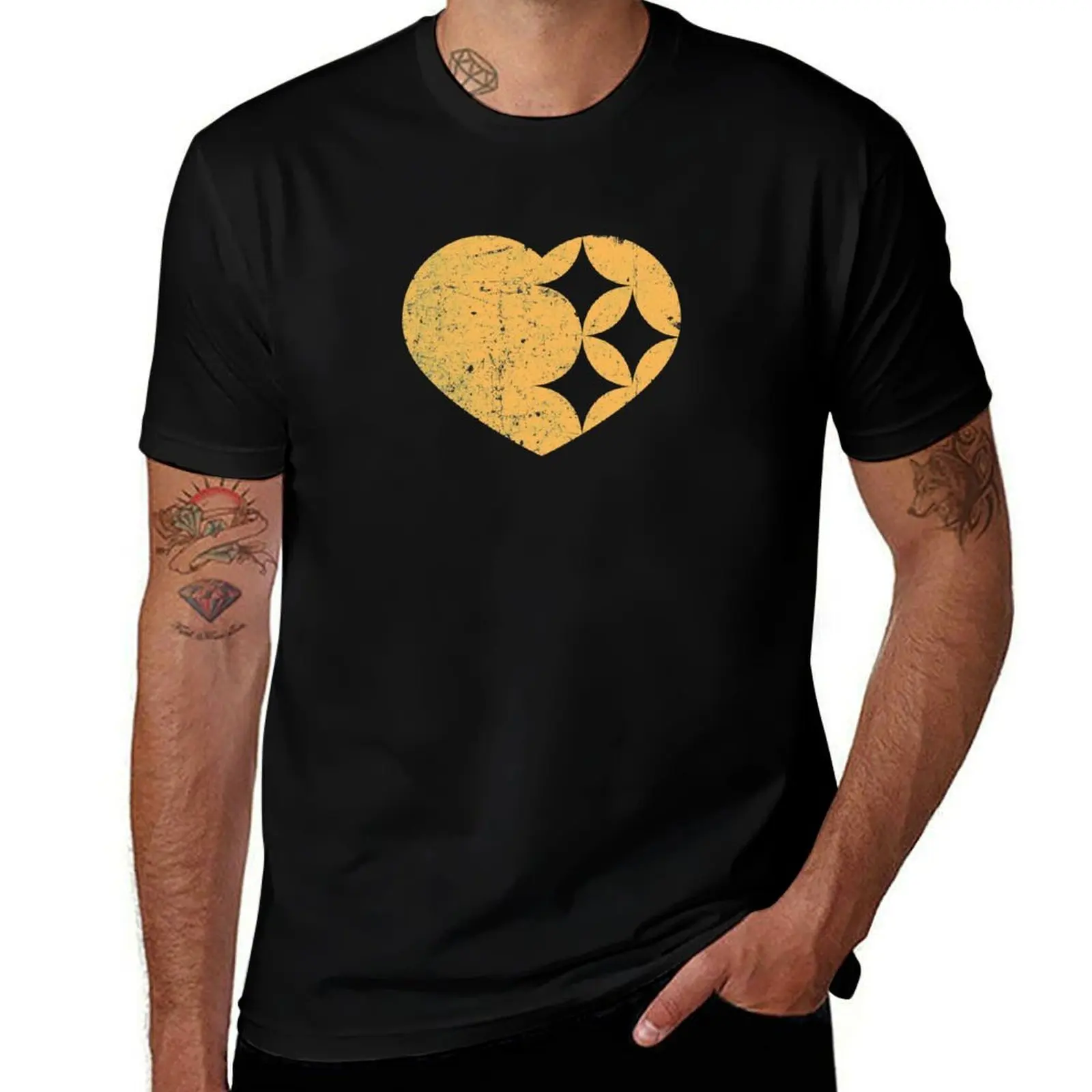 

Steeler Heart T-Shirt cotton t shirt man t shirt man casual T-Shirt