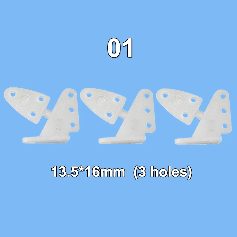 10 pezzi di aerei elettrici modello in schiuma accessori perno in nylon corno/corno con cerniera senza viti 3 fori/4 fori parti di aeroplani RC