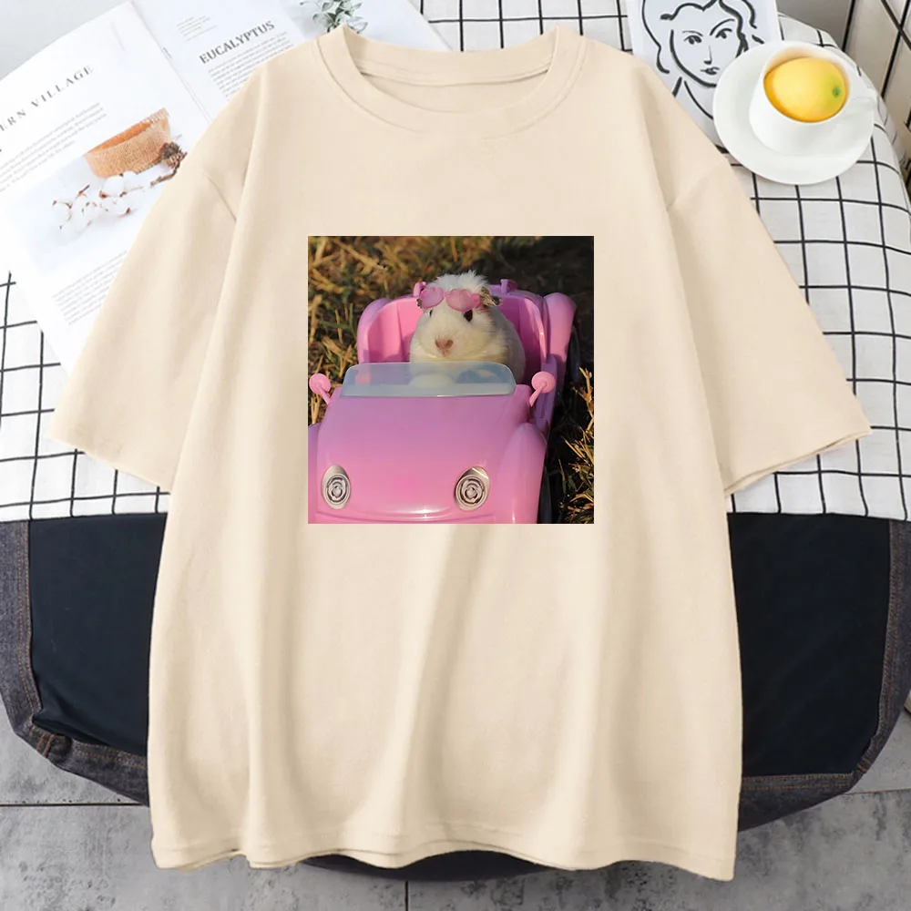 Sad Hamster Graphic Printing Tee-shirt The Horrors Persist But So Do I T-shirt Short Sleeve Cotton Women/Men Tshirts Summer Tees