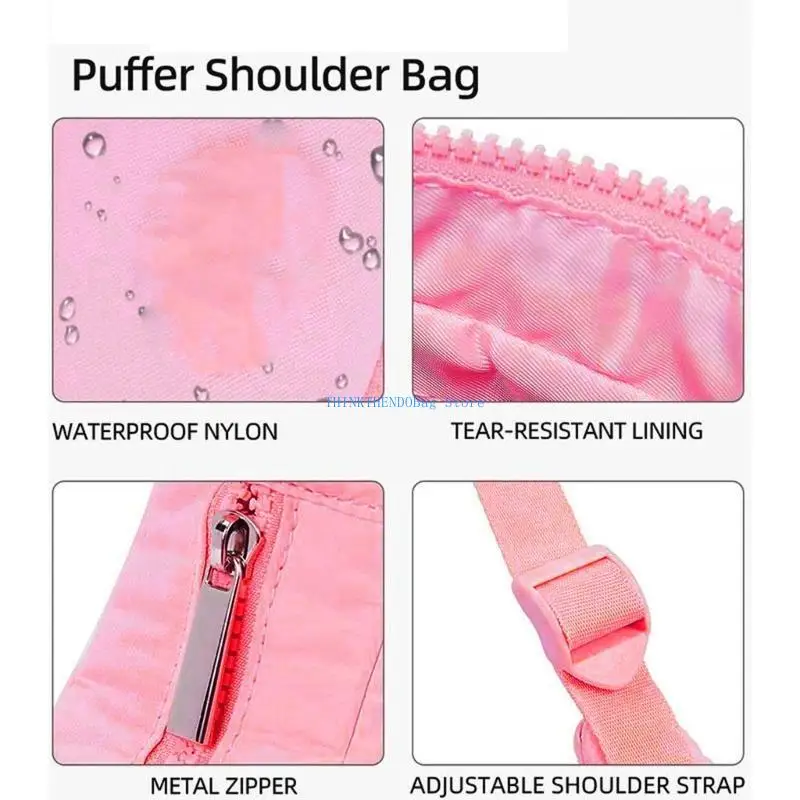 

63HC Womens Stylish Shoulder Bag Commuting Bag Quilted Underarm Purse Puffer Armpit Bag Adjustable Strap Handbags