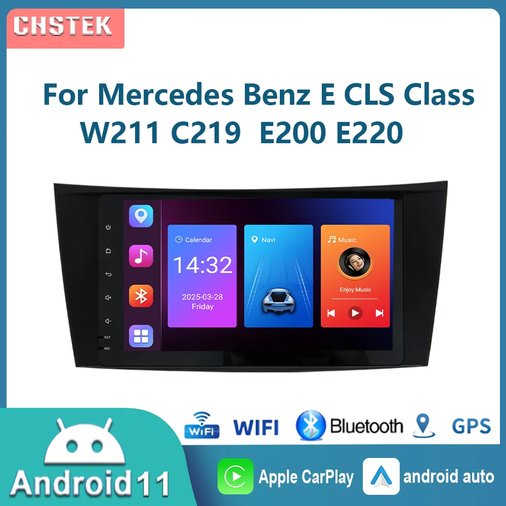 

Car Radio Android 11 Player Navigation For Mercedes Benz W211 W219 W463 E500 E200 C219 E/G Class CLS CLK Carplay Bluetooth WIFI