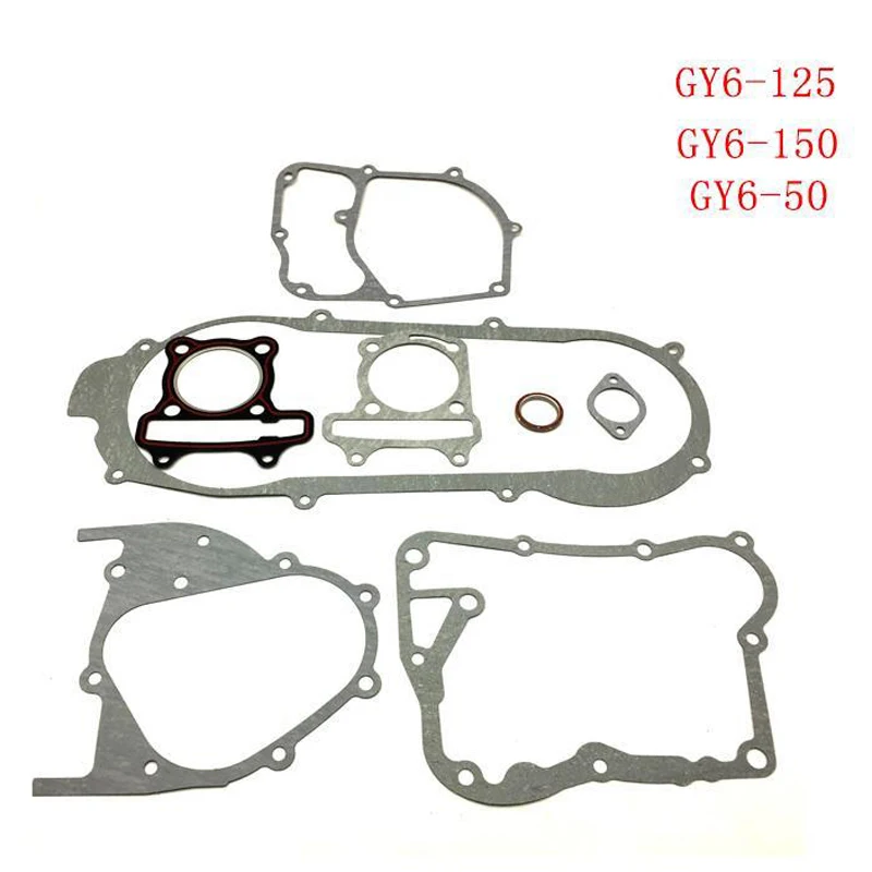 Motorcycle Gasket Kit Complete for GY650 BT50QT HJ125 GY660 GY680 GY6125 GY6150 Scooter Cylinder Engine Crankcase Cover Gaskets