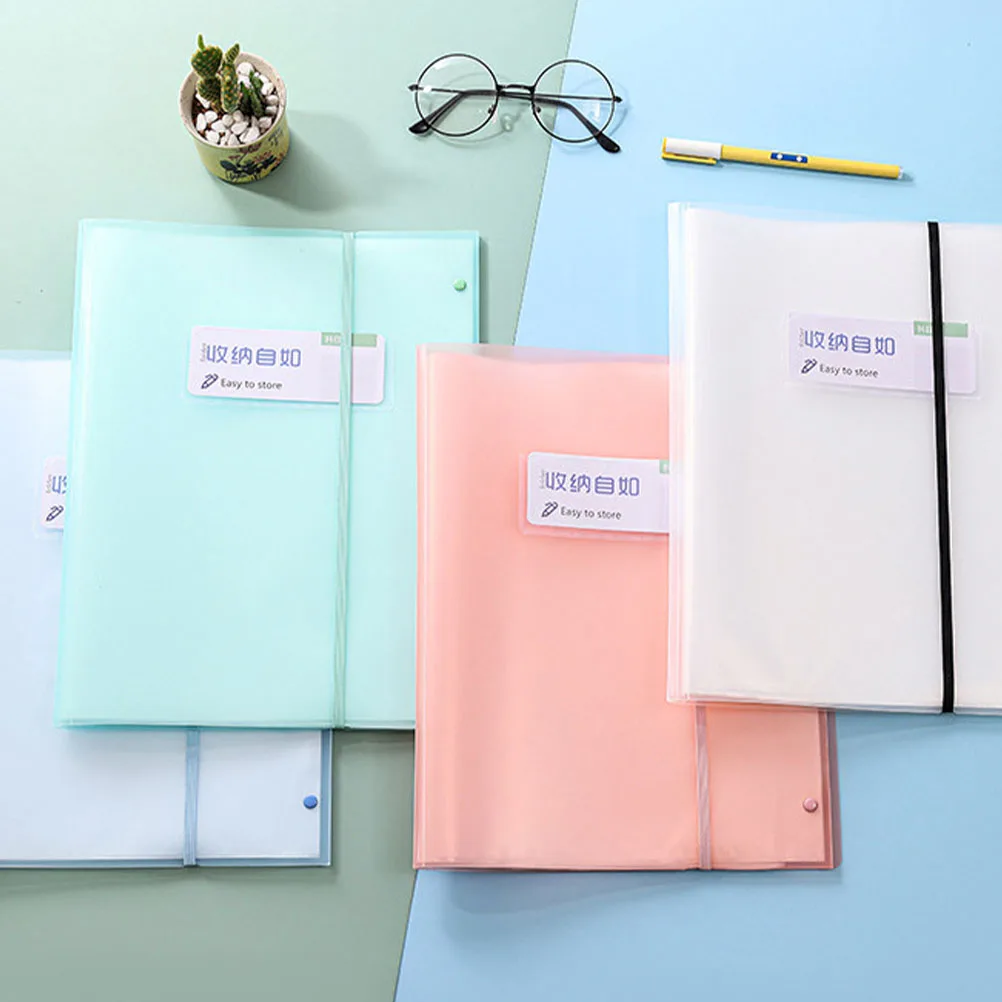 

1pc Transparent Exam Paper Storage Bag A3 Folder with Pockets Portable Document Organizer File Holder for School Office Use