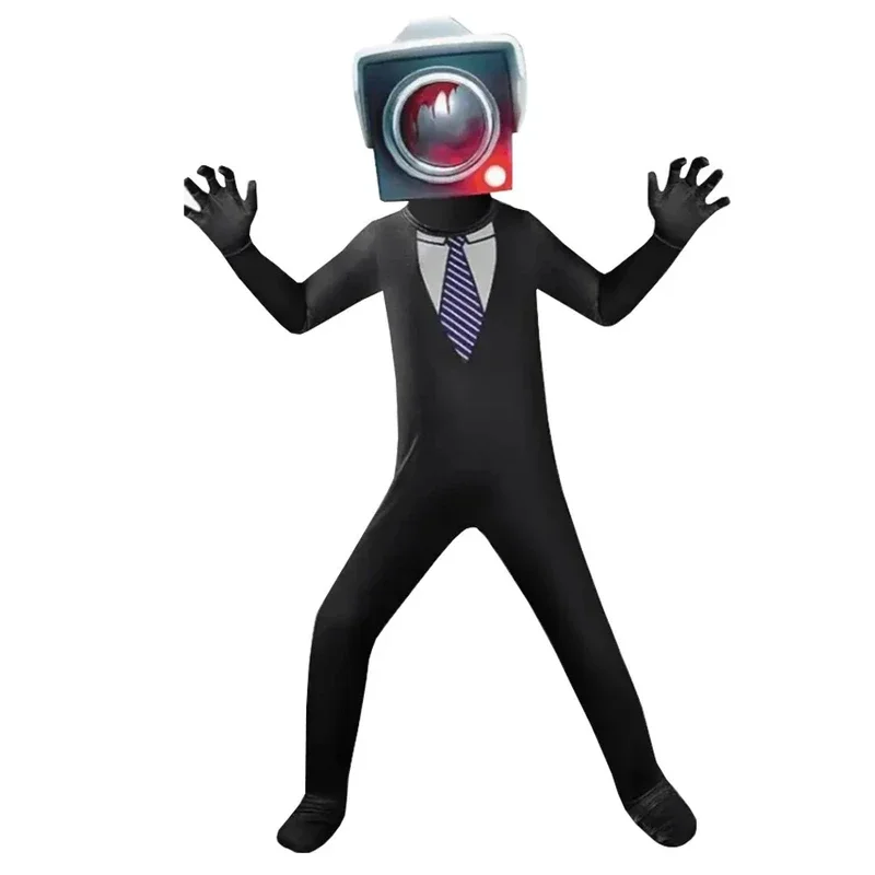 HN8 Anime Skibidi Toilet Cosplay Audio Man Camera Man Tv Man Kostuum Jumpsuit Masker Volledige Set Halloween Party Mannen Volwassen Kind 8...Gf