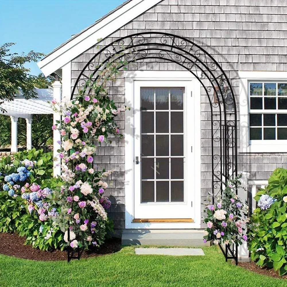

Wedding Arch Garden Arbor Metal Durable Iron for Climbing Plant Outdoor Ceremony for Outdoor Garden, Lawn, Backyard, Black