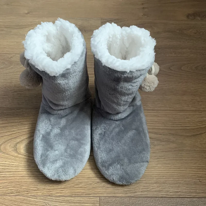 Fuzzy Slippers Socks Women Winter Plush Non Slip Sleeping Soft Comfy Female Casual Floor Short Thermal Sock Men Home Fur Ball