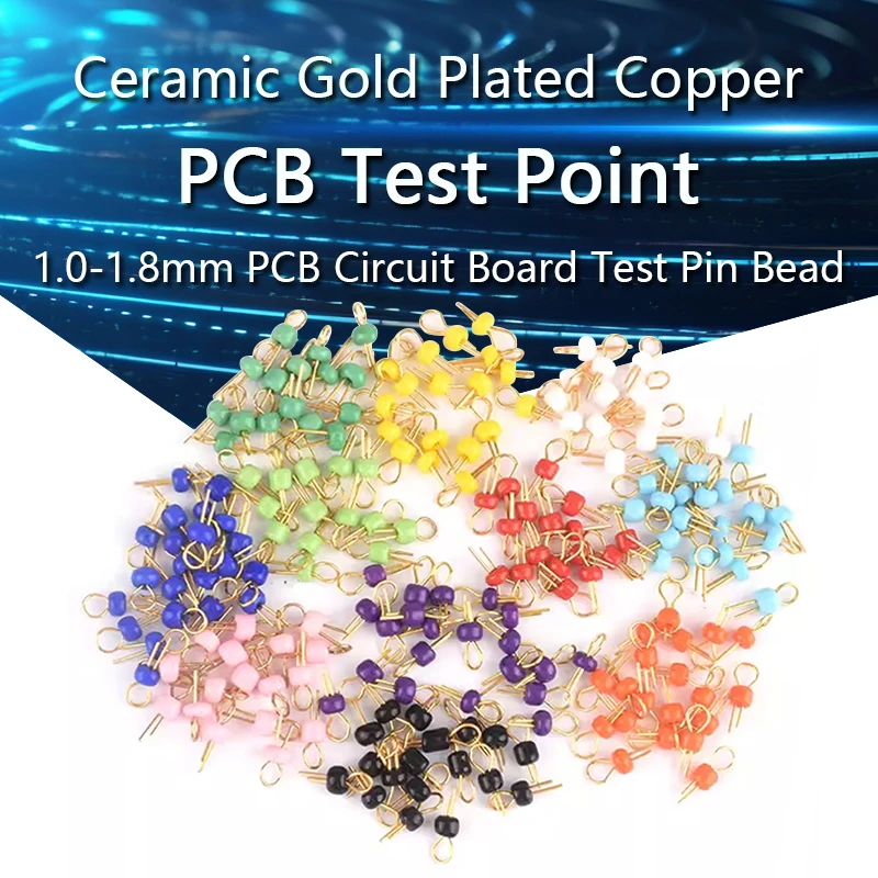 10pcs Ceramic Gold Plated Copper Solder Probe 1.0-1.8mm PCB Circuit Board Test Pin Point Bead Ring PCB test Point THM Bead