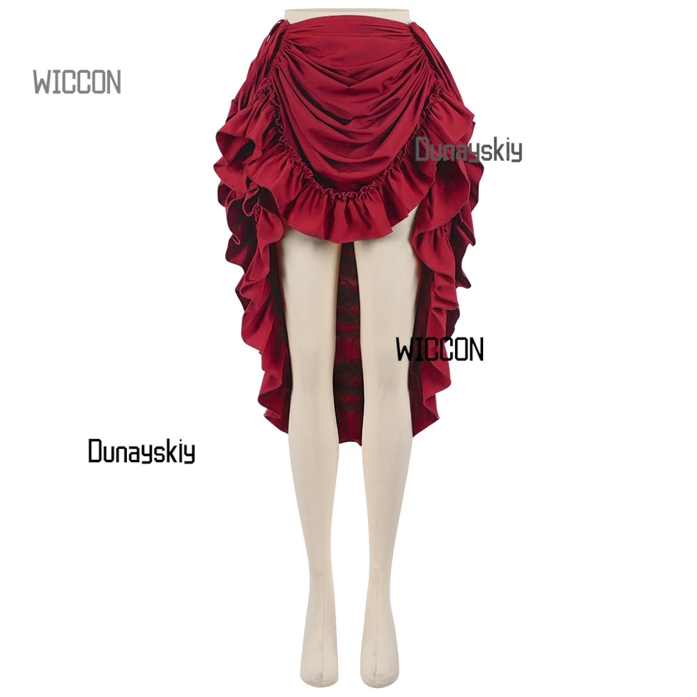 2025 코르셋 해적 스커트 - 할로윈 및 크리스마스를위한 분리형 검 벨트 잭 스패로우 코스프레가있는 바로크 레이스 업 미니 스커트