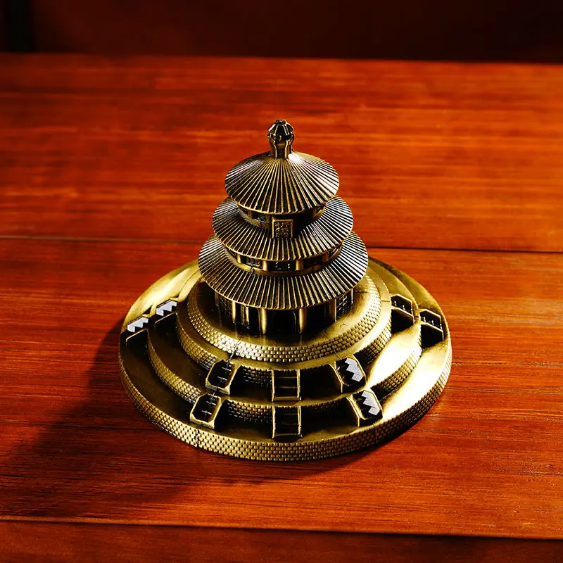 Beijing Souvenirs, Tourism Ornaments, Prayer Hall, Chinese Style Metal High-end Ornaments, Pagoda, High-end Household Buildings