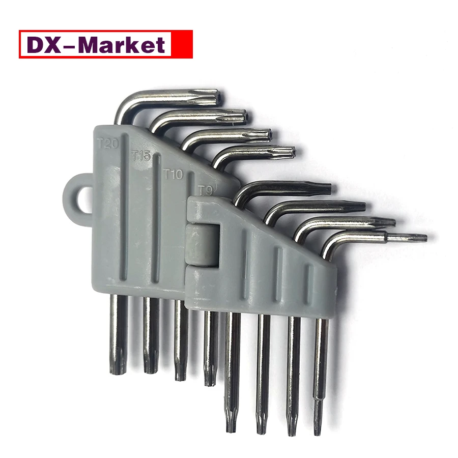 Torx Star Key Set T5 T6 T7 T8 T9 T10 T15 T20, Mini Star Drive Wrench ,H015