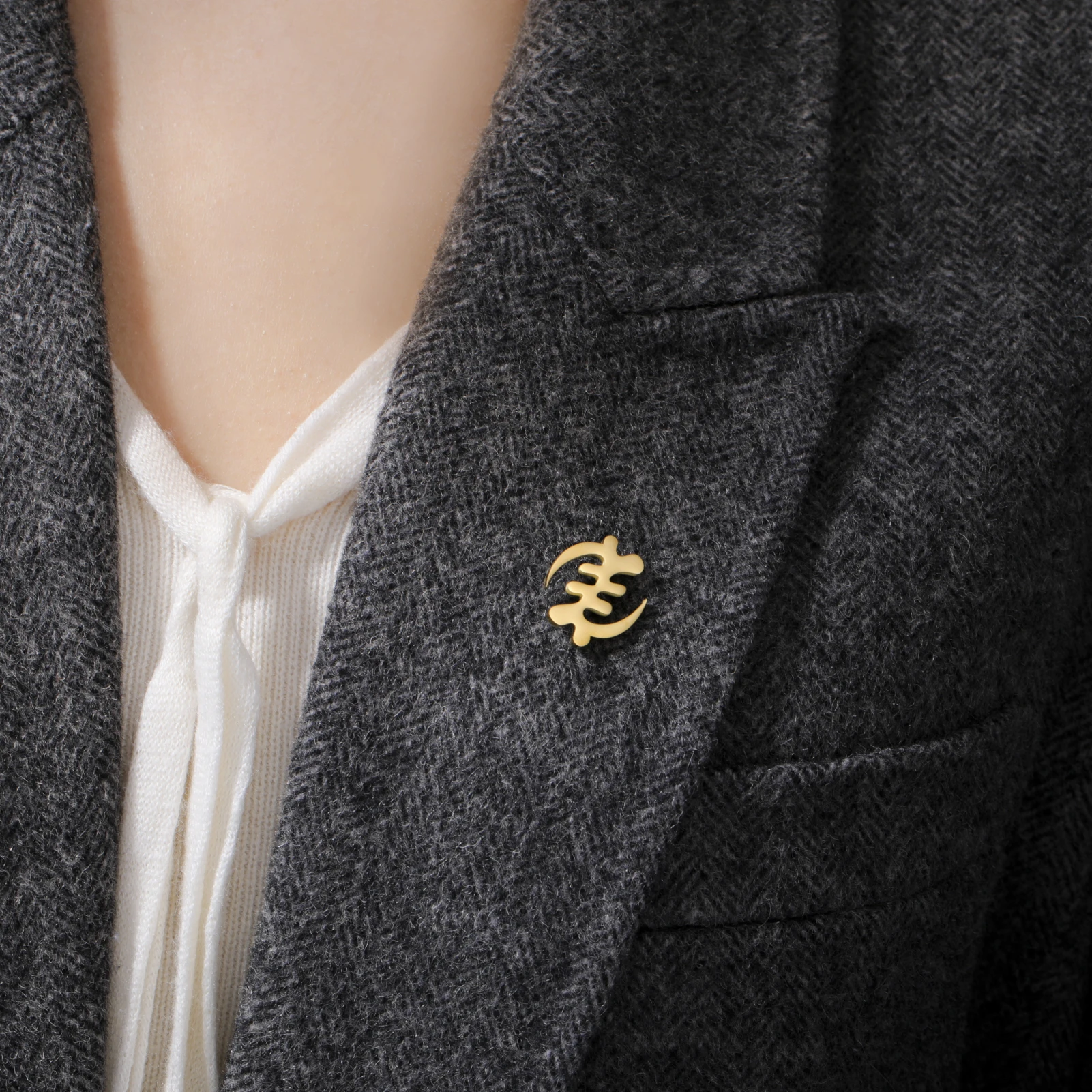 LIKGREAT أفريقيا Adinkra رمز بروش للرجال Gye Nyame دبوس من الفولاذ المقاوم للصدأ الحكمة مجوهرات العرقية تميمة هدية عيد ميلاد #4