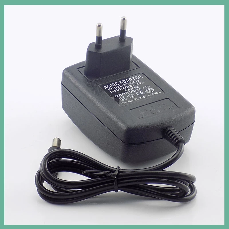 AC 100V-240V DC Power Adaptor Converter 24V 1A For LED Strip Light CCTV Mini TV Charger Switch 5.5mm*2.1mm US EU E3