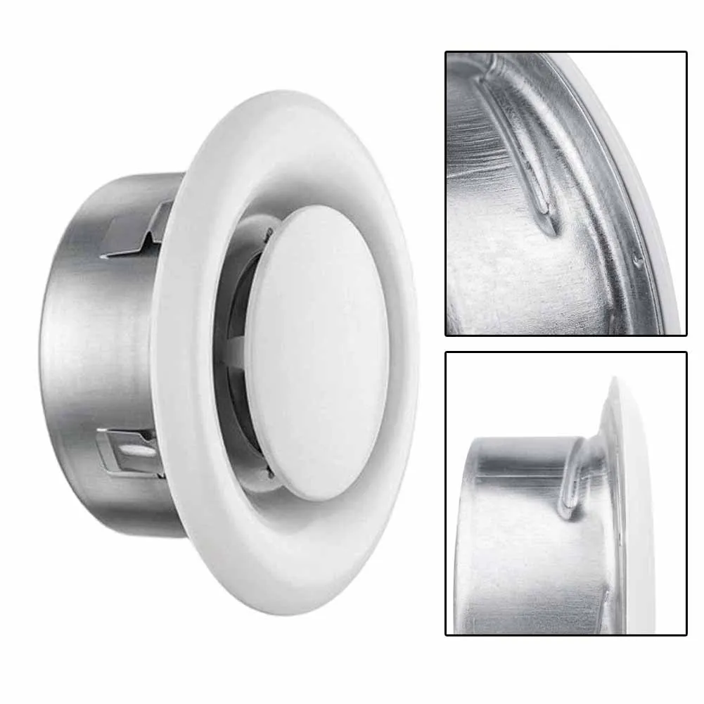 Carbon Steel Round Ceiling Vent Cover Suitable for HVAC Duct Systems Requiring Adjustable Air Distribution Control