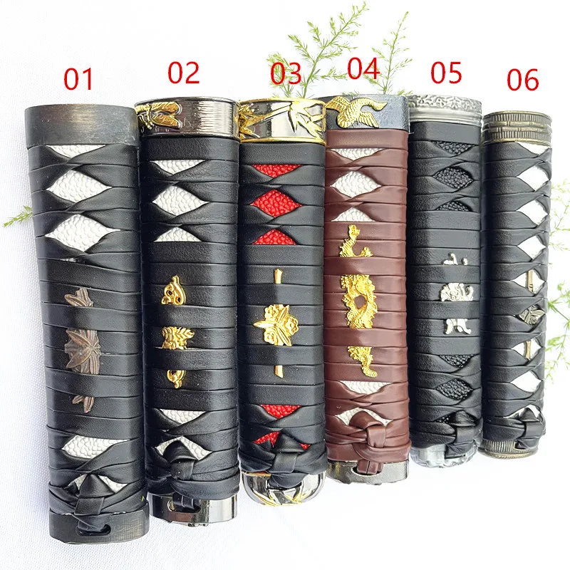 15CM Katana Tsuka Alloy+Synthetic Leather+ Imitative Rayskin Handle for Japanese Sword